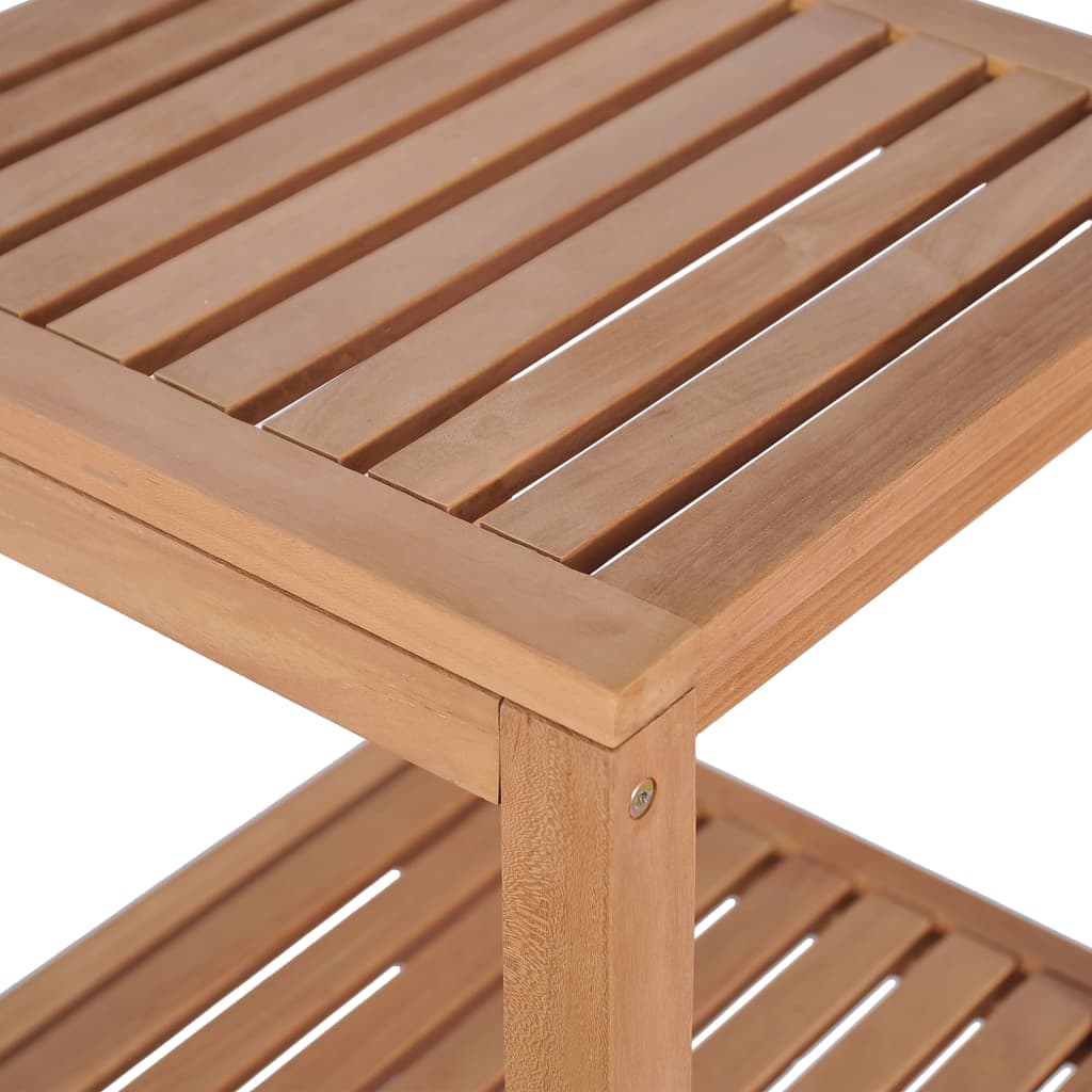 NNEVL 4-Tier Bathroom Storage Rack Solid Teak 42x42x165 cm