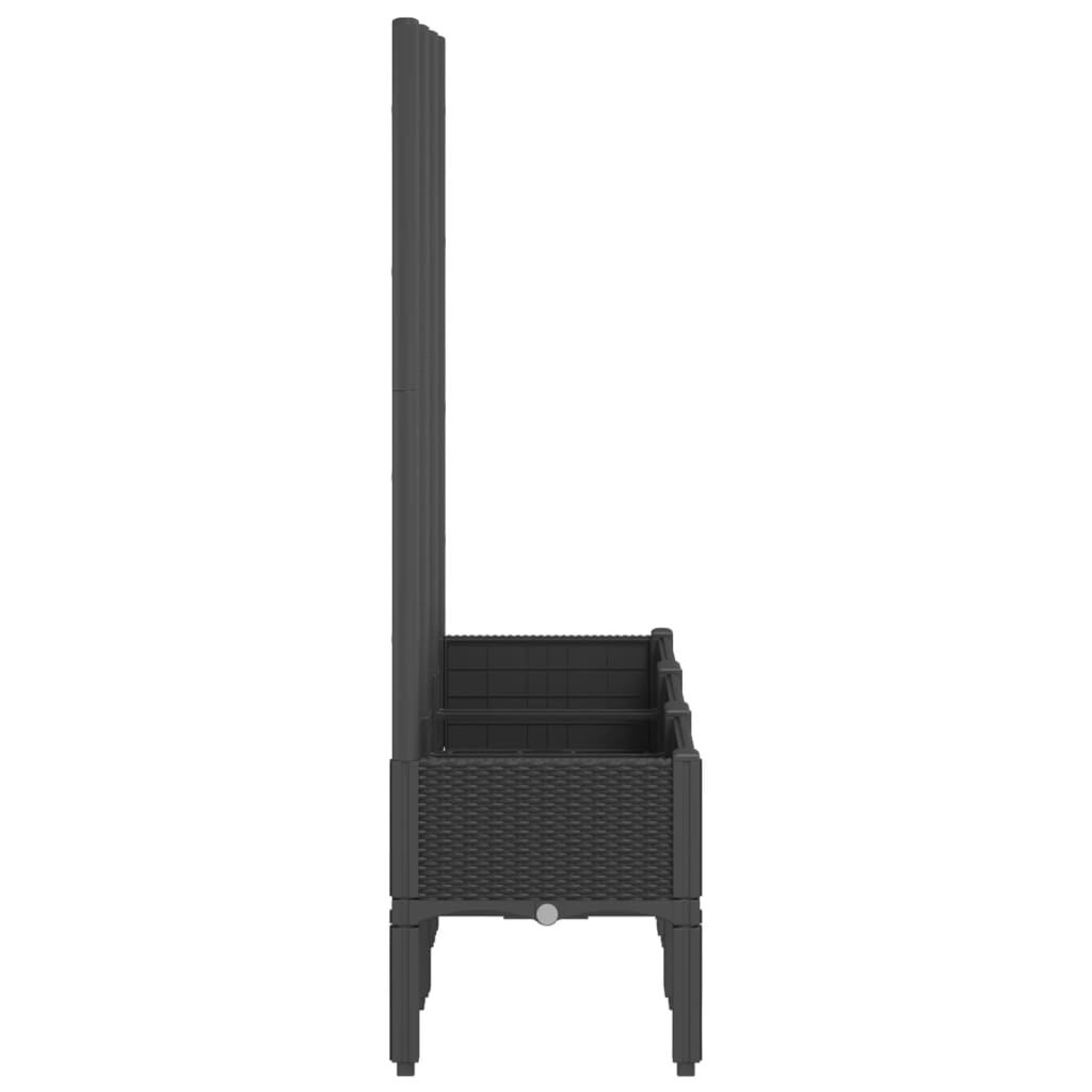 NNEVL Garden Planter with Trellis Black 120x40x142 cm PP