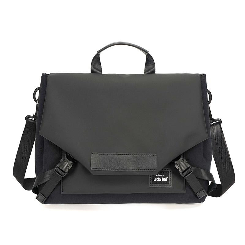 NNEDSZ Anti-drop Crossbody Laptop Bag - Fits 13.3-16 Inch - Airbag Protection - Pure Black