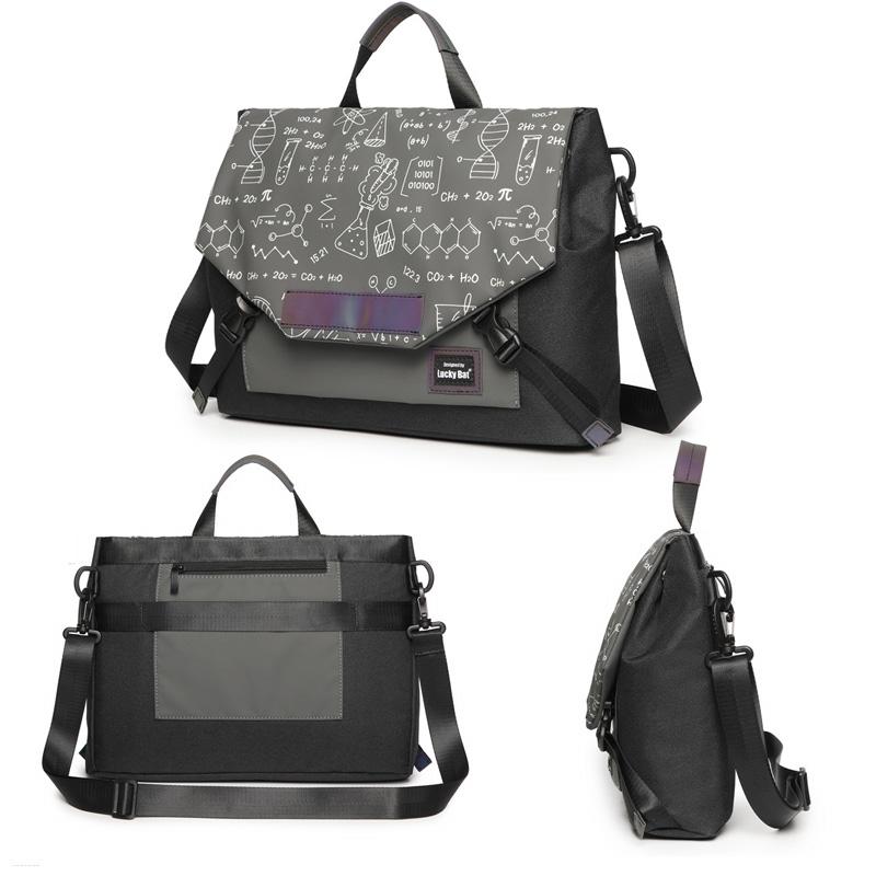 NNEDSZ Anti-drop Crossbody Laptop Bag - Fits 13.3-16 Inch - Airbag Protection - Pure Black