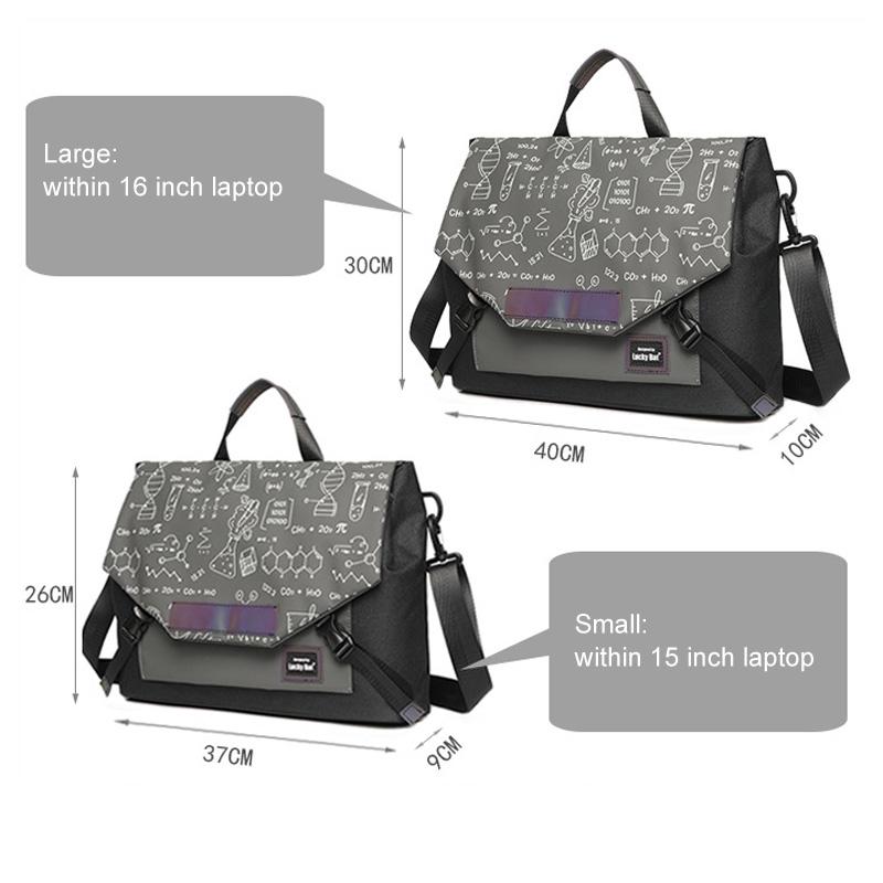 NNEDSZ Anti-drop Crossbody Laptop Bag - Fits 13.3-16 Inch - Airbag Protection - Pure Black