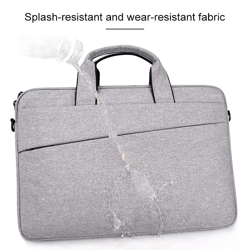 NNEDSZ Portable 14.1 Laptop Tablet Bag With Dual Pockets And Soft Handle - Grey