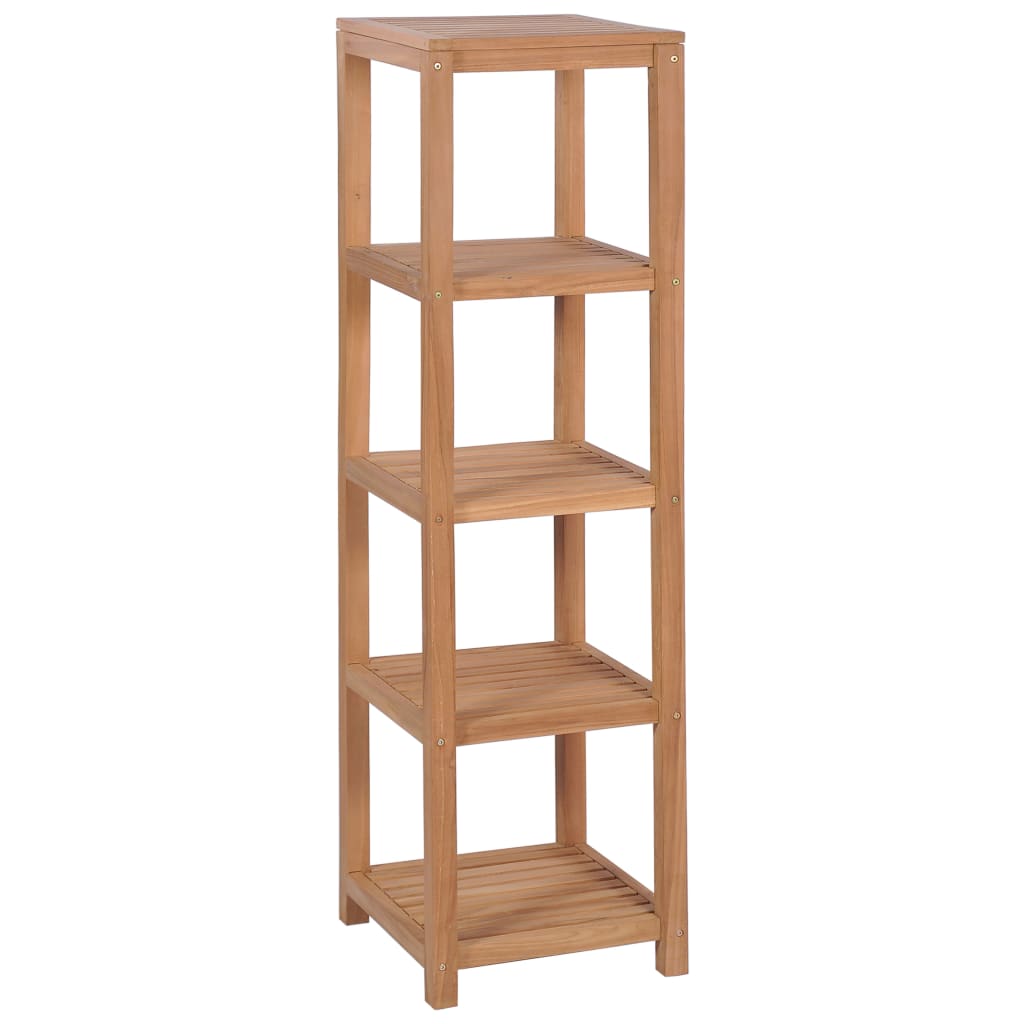 NNEVL 4-Tier Bathroom Storage Rack Solid Teak 42x42x165 cm