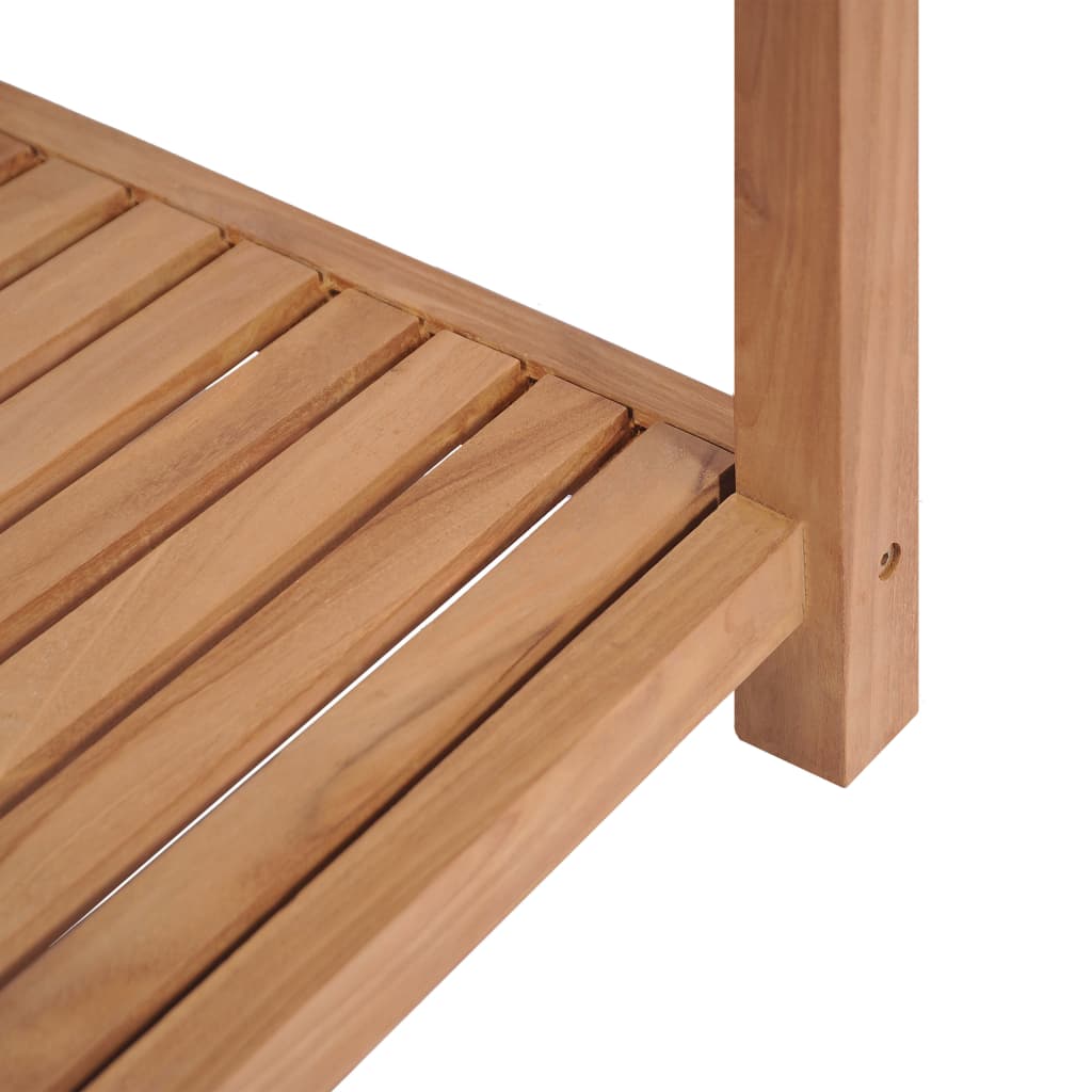 NNEVL 4-Tier Bathroom Storage Rack Solid Teak 42x42x165 cm