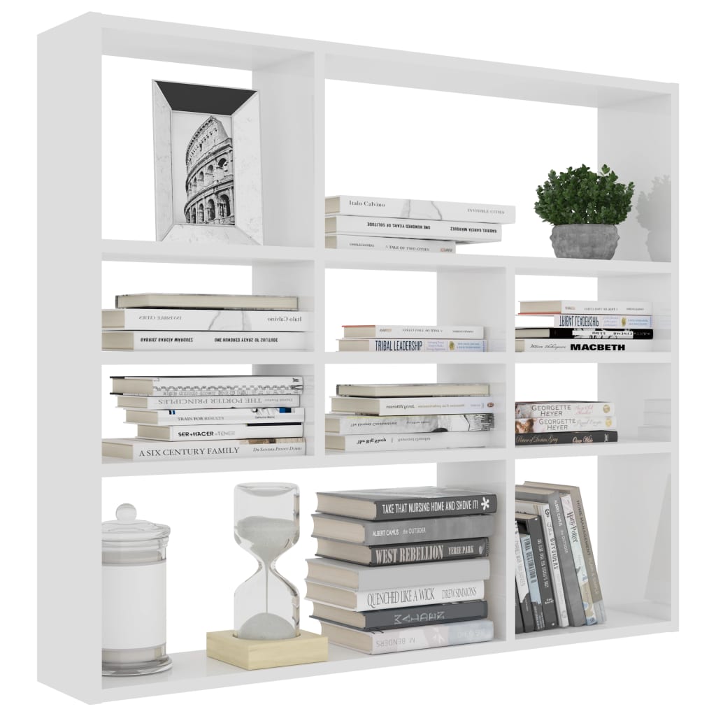 NNEVL Wall Shelf White 90x16x78 cm Chipboard