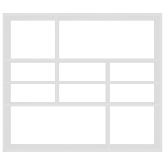 NNEVL Wall Shelf White 90x16x78 cm Chipboard
