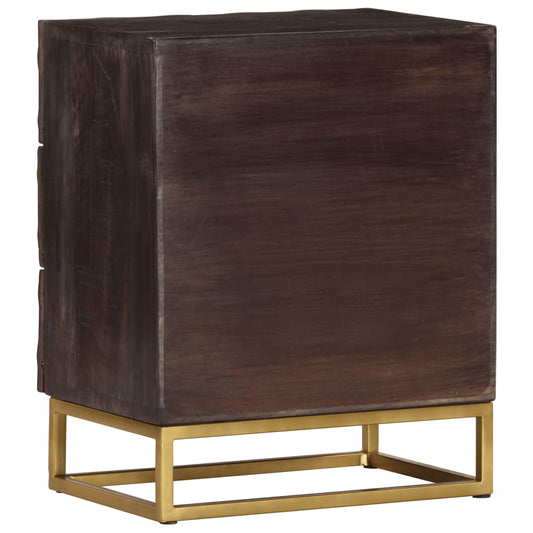 NNEVL Bed Cabinet Black 40x30x50 cm Solid Mango Wood