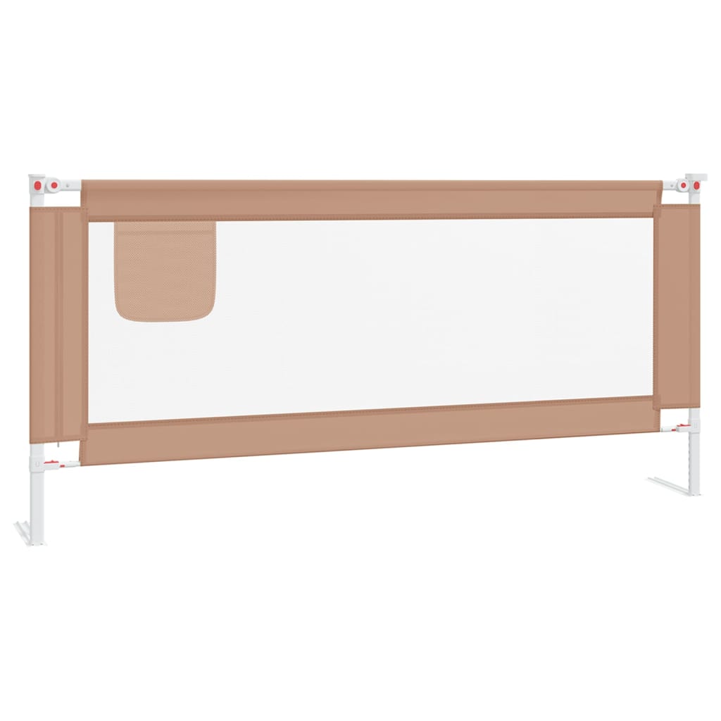 NNEVL Toddler Safety Bed Rail Taupe 200x25 cm Fabric