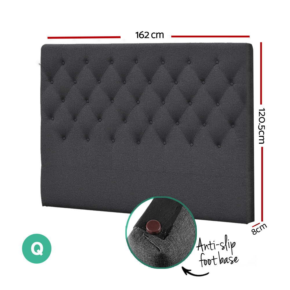 NNEDSZ Artiss Bed Head Headboard Queen Size Fabric - CAPPI Charcoal