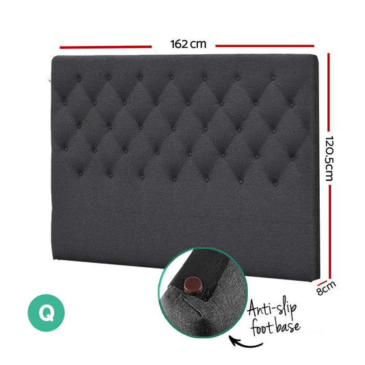 NNEDSZ Artiss Bed Head Headboard Queen Size Fabric - CAPPI Charcoal