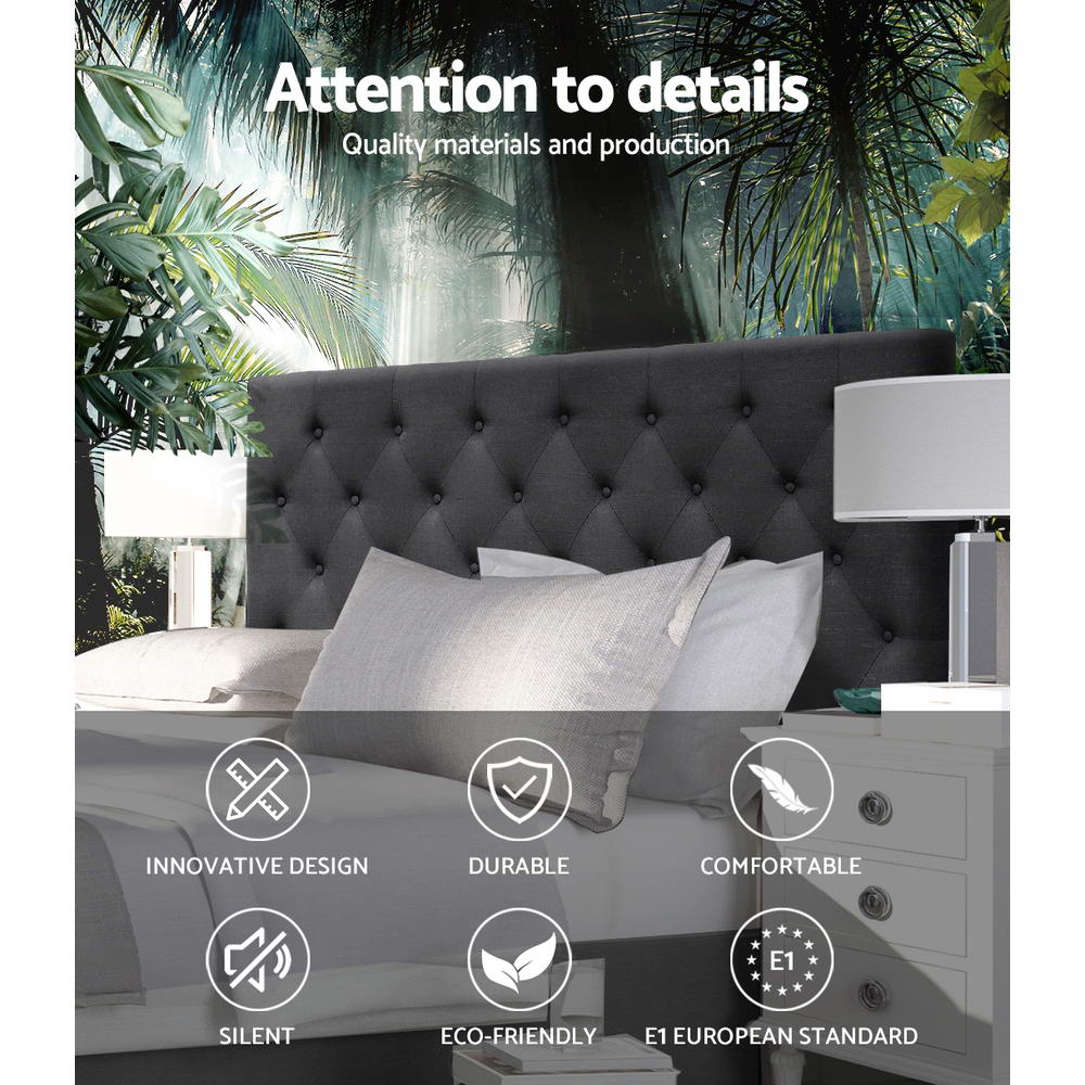 NNEDSZ Artiss Bed Head Headboard Queen Size Fabric - CAPPI Charcoal