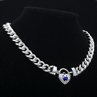 925 Sterling Silver Plated Euro Chain Necklace with a Dark Blue Filigree Locket - USA Made-0