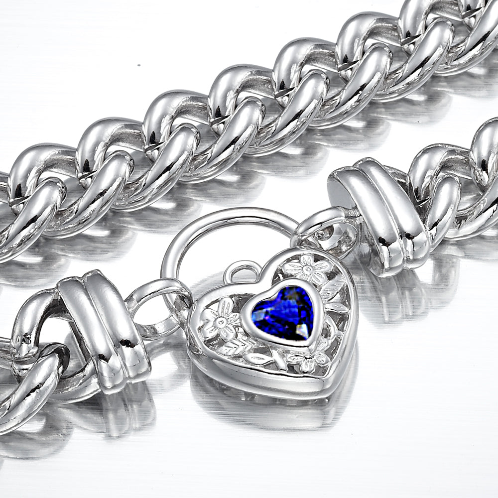925 Sterling Silver Plated Euro Chain Necklace with a Dark Blue Filigree Locket - USA Made-2