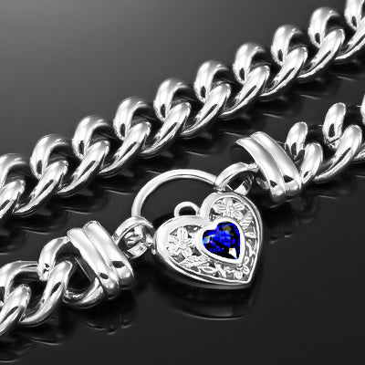 925 Sterling Silver Plated Euro Chain Necklace with a Dark Blue Filigree Locket - USA Made-3