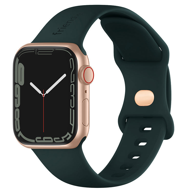 Silicone Sports Band Royal Green with Gold Pin - The Noosa Small - Compatible with Apple Watch Size 38mm to 41mm-0