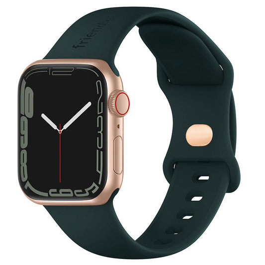 Silicone Sports Band Royal Green with Gold Pin - The Noosa Small - Compatible with Apple Watch Size 38mm to 41mm-0