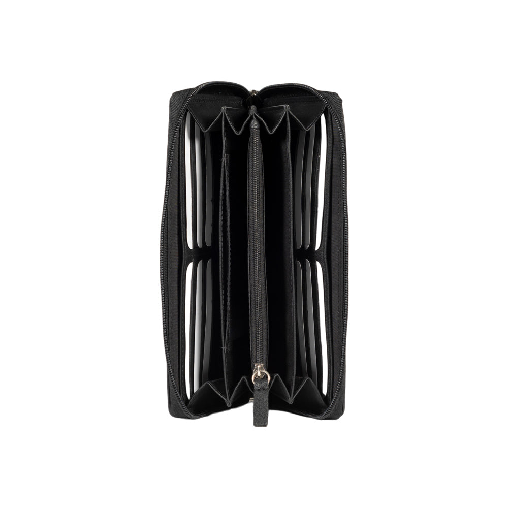 RB12080A | Portafogli Donna in Vera Pelle pieno fiore, con leggera grana. Colore Nero. Protezione RFID. Dimensioni: cm 20 x 10 x 2,5. Confezione: Scatola regalo fondo/coperchio
