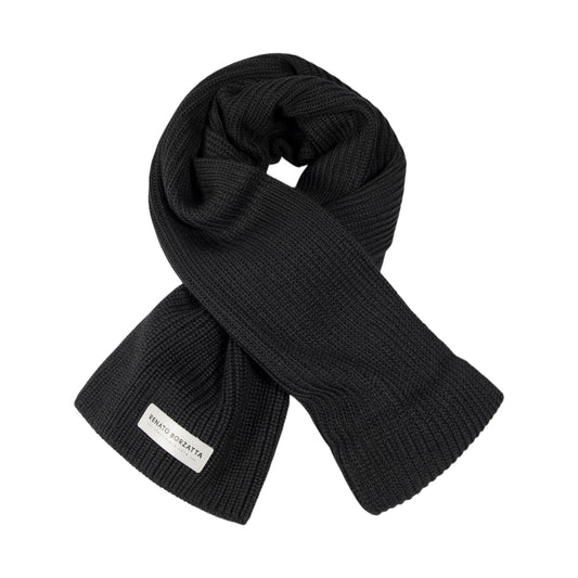 RB5004A  | Set Sciarpa e Berretto in Maglia CERVINO Misto Lana Made in Italy. Colore Nero - Taglia Unica