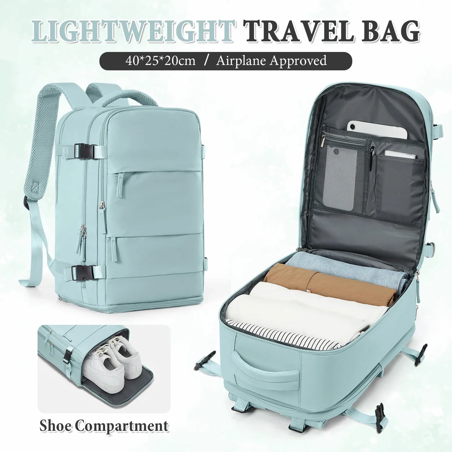 Waterproof Backpack Air Cushion Support Blue