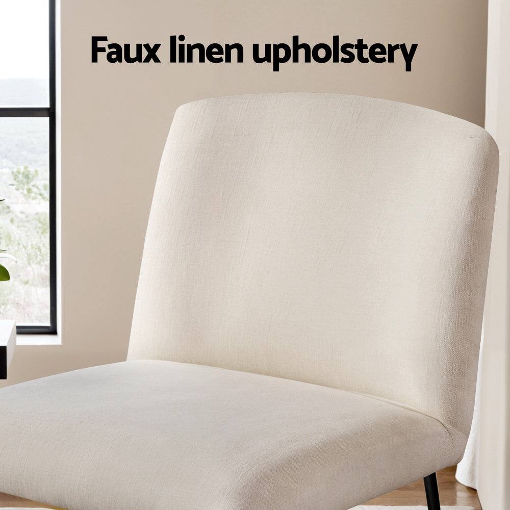 NNEDSZ Artiss Accent Chair Armless Armchair Sled Cross Leg Beige