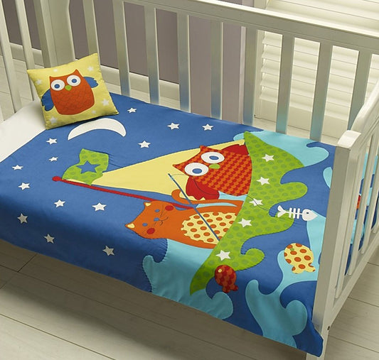 NNEDSZ Jiggle & Giggle Owl Cat Comforter + Cushion