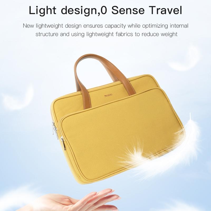 NNEDSZ Waterproof Oxford Cloth Laptop Bag - 14 Inch - Yellow