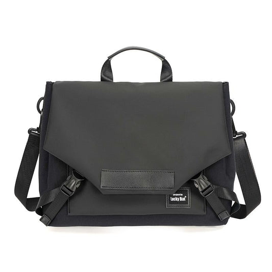 NNEDSZ Anti-drop Crossbody Laptop Bag - Fits 13.3-16 Inch - Airbag Protection - Pure Black