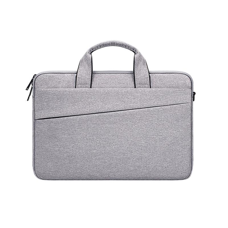 NNEDSZ Portable 14.1 Laptop Tablet Bag With Dual Pockets And Soft Handle - Grey