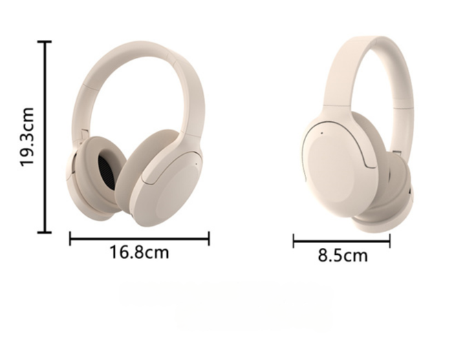 NNEDSZ Pink P3965 Foldable Bluetooth 5.3 ANC Wireless Over-Ear Headphones with Noise Cancellation